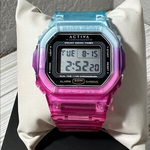 Activa Retro X Invicta Unisex Digital Watch - 50mm, pink Blue (ACW1622-001)